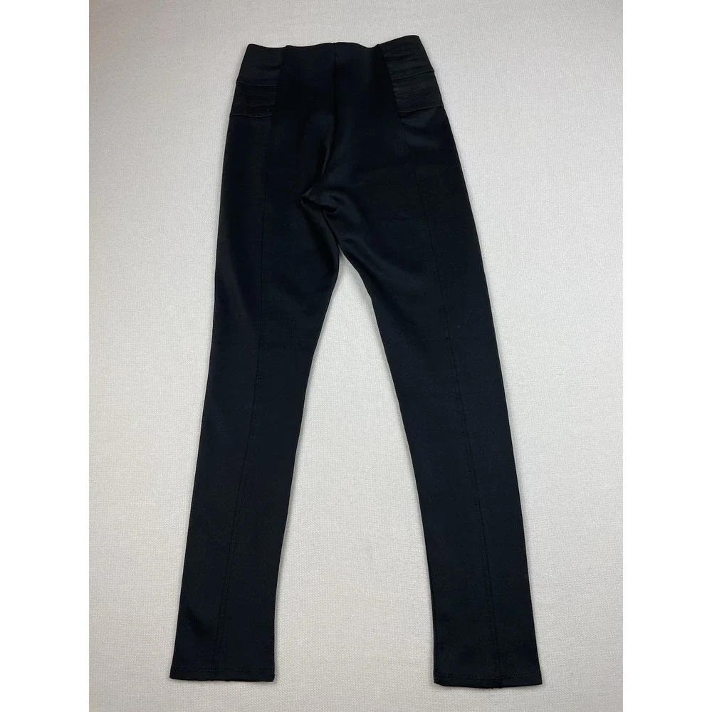 Papaya Leggings Women's Size Medium Black Side Elastic Vertical Seams Athleisure